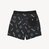 Smiley Sketch Short in Black