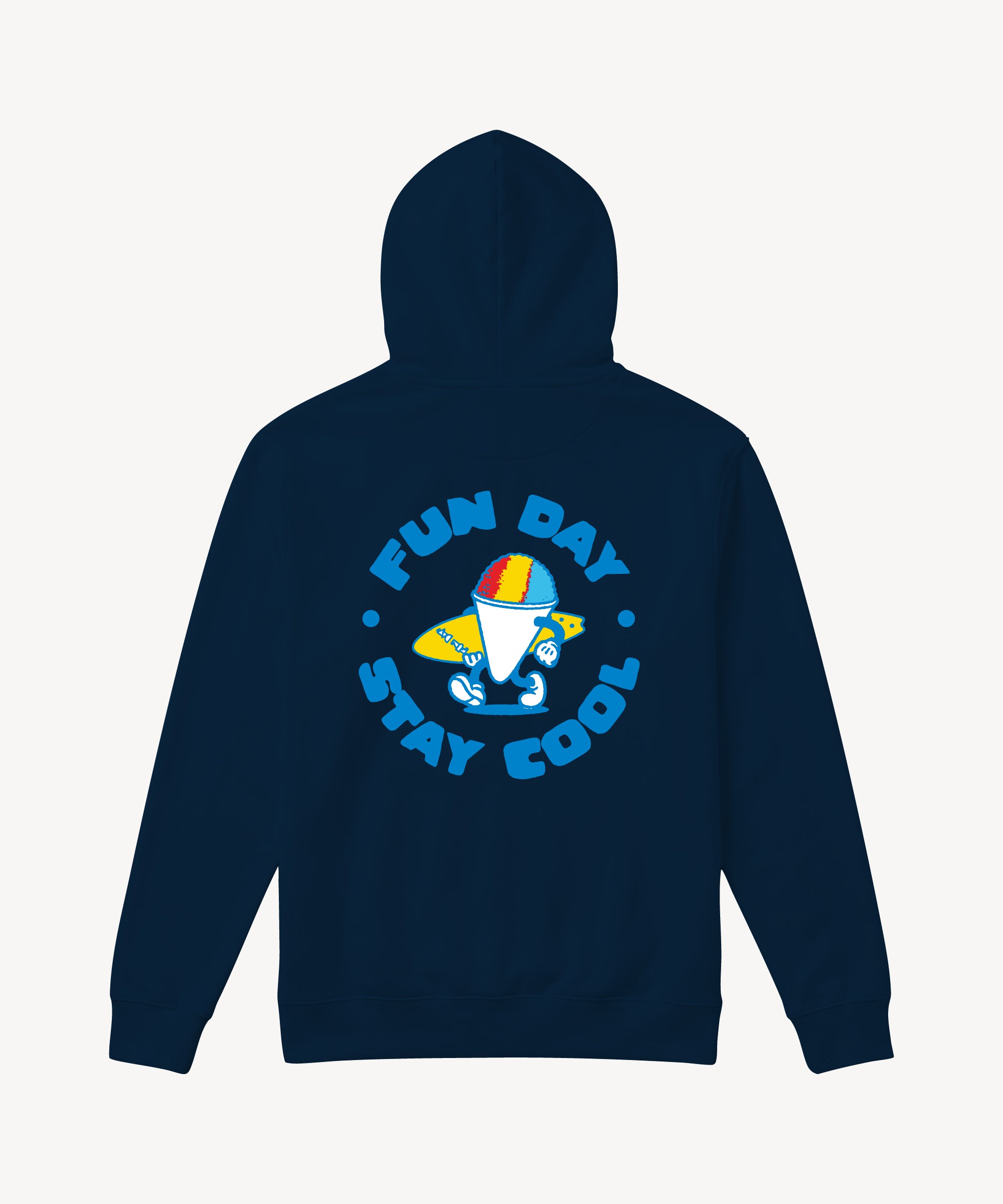 Fun Day Surf Stay Cool Hoodie in Navy, back view