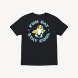 Fun Day Surf Stay Cool Youth Tee in Black, back view
