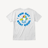 Fun Day Surf Stay Cool Youth Tee in Bone, back view