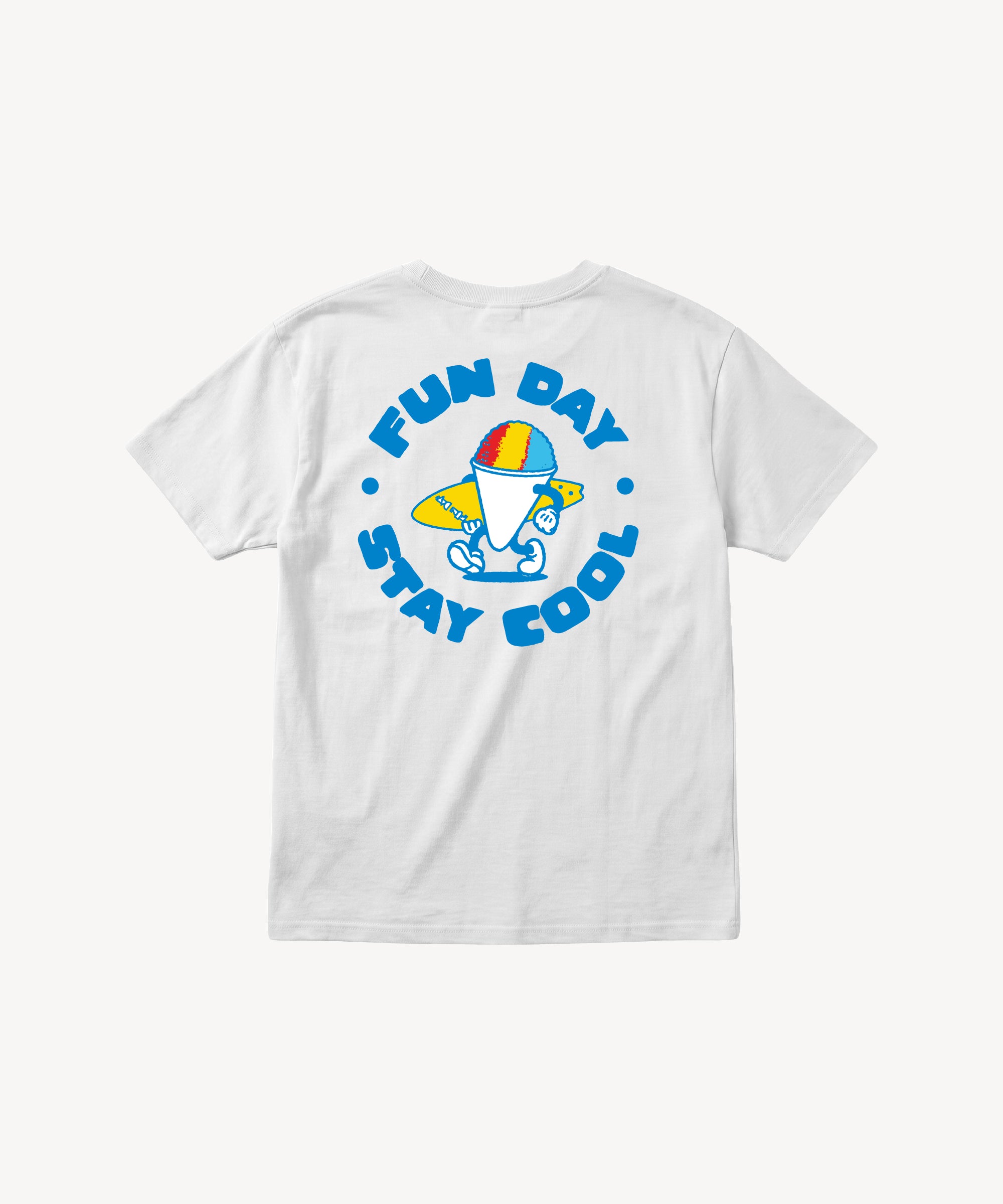 Fun Day Surf Stay Cool Youth Tee in Bone, back view