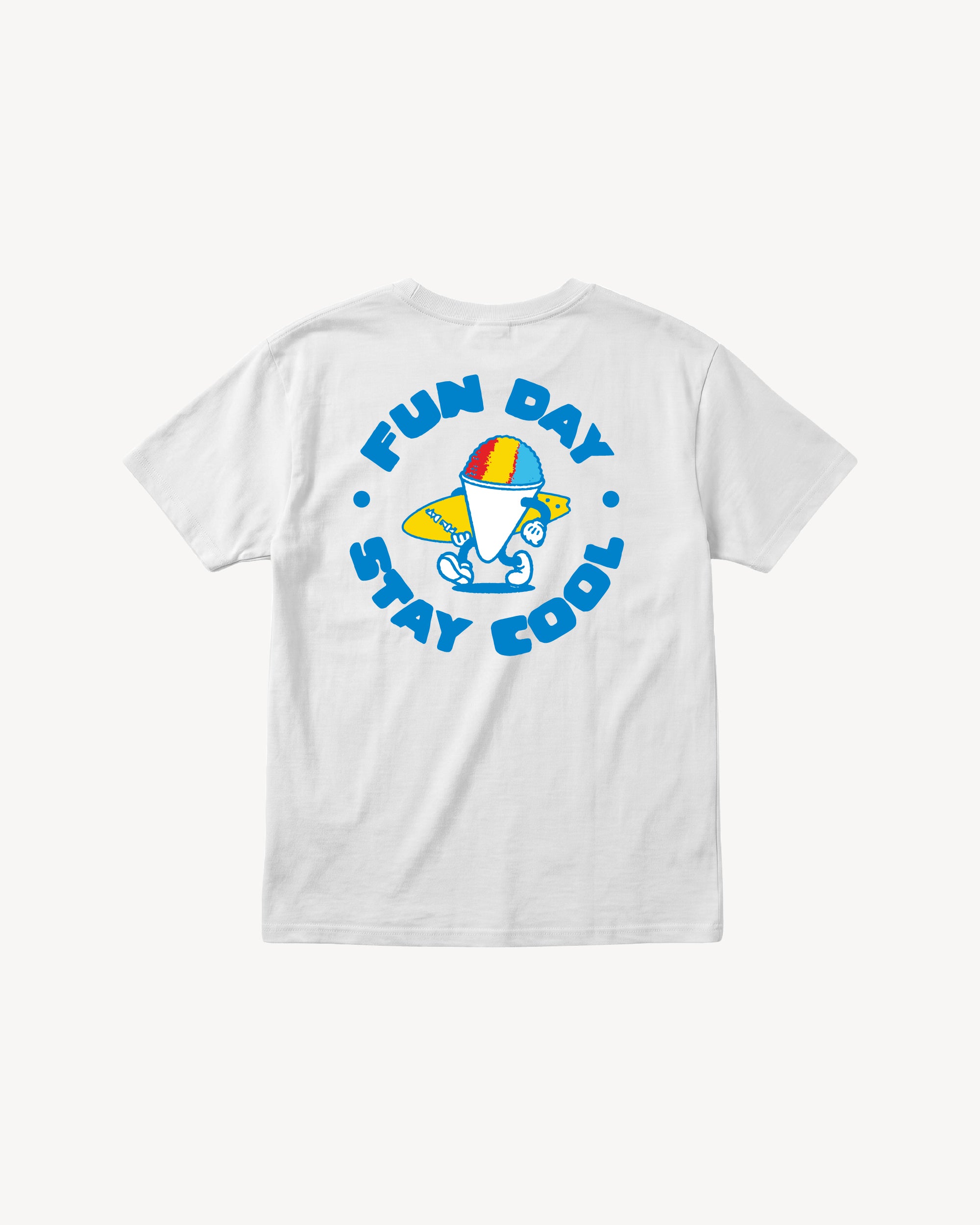 Fun Day Surf Stay Cool Youth Tee in Bone, back view