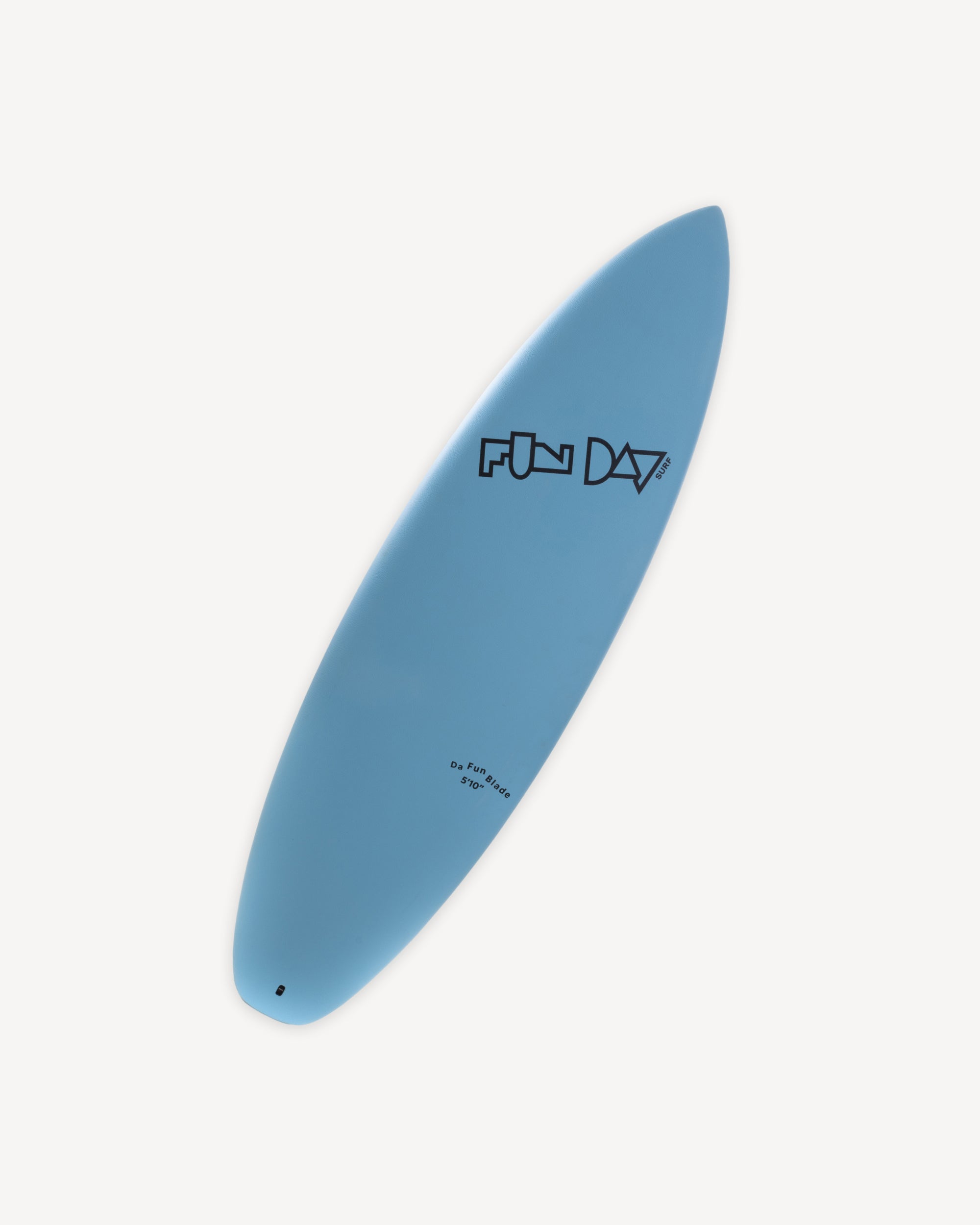 Fun Day Surf 5'10 Da Fun Blade Hybrid surfboard, soft deck with fiberglass bottom, front view