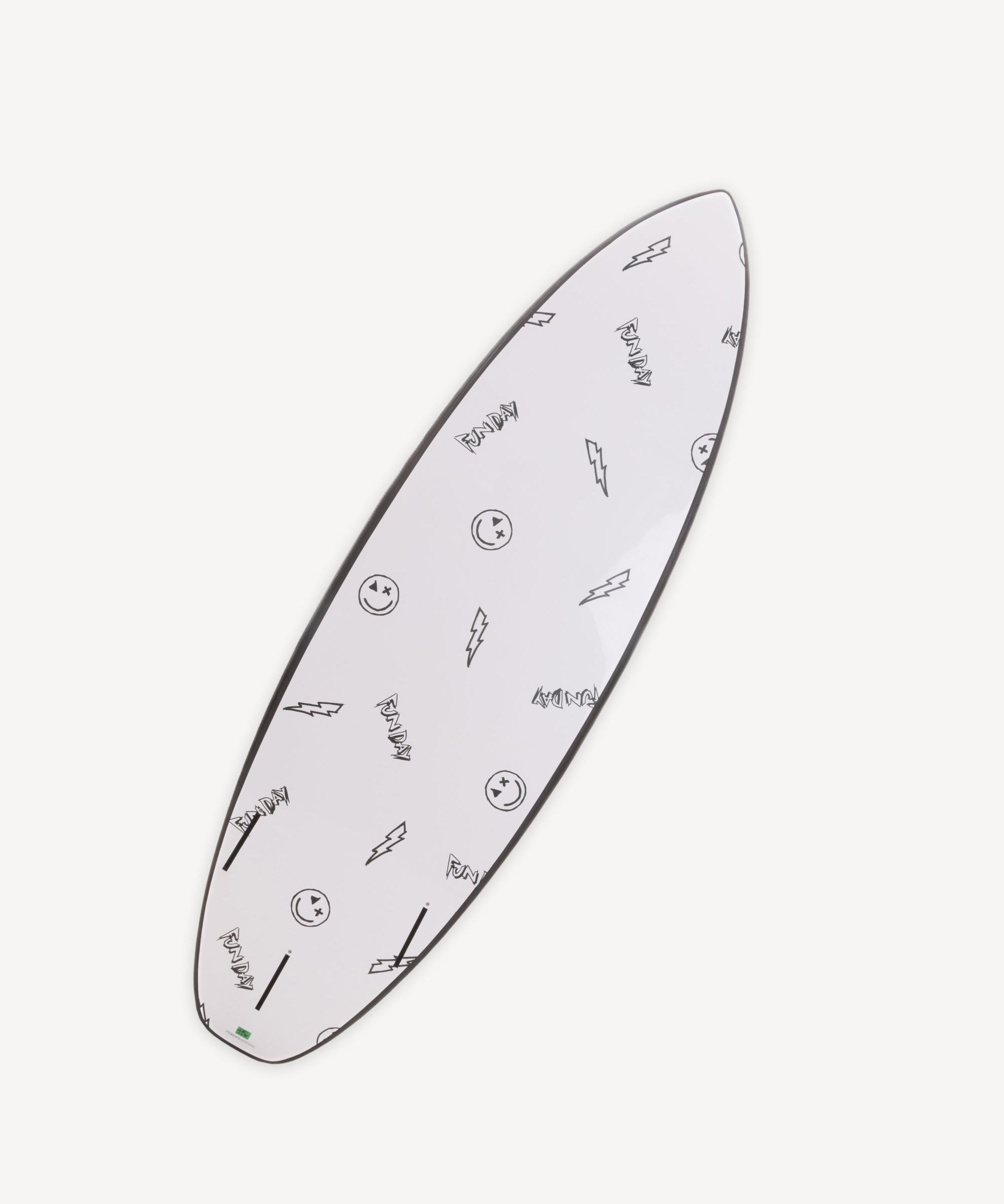 Fun Day Surf 5'6 Da Fun Blade Hybrid surfboard, soft deck with fiberglass bottom, back view