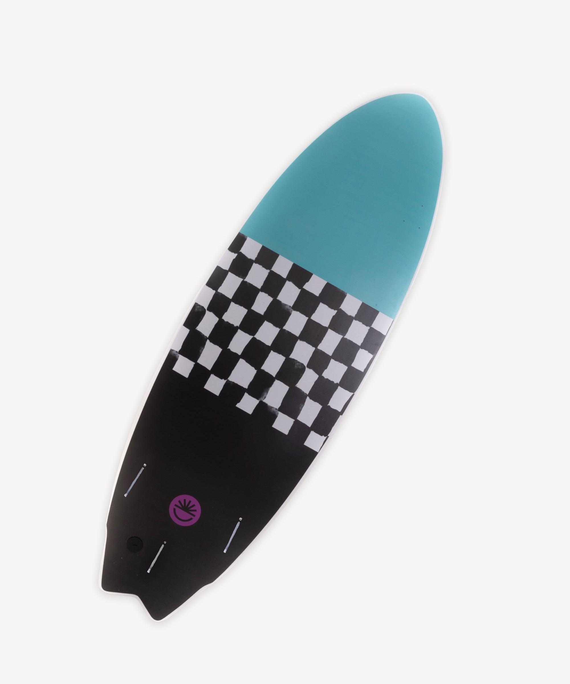 Fun Day Surf 5'6 Fun Missile soft top surfboard, back view