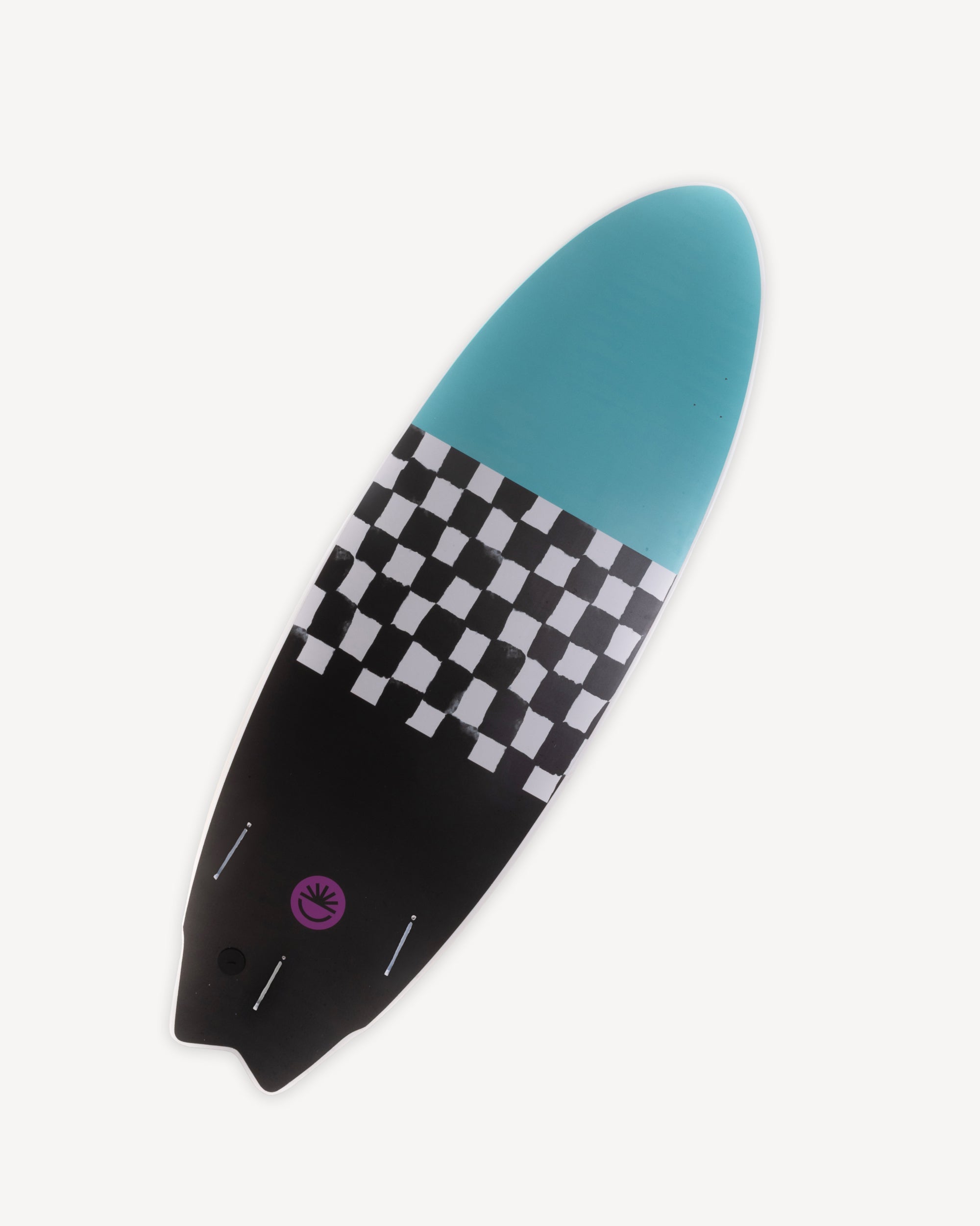 Fun Day Surf 5'6 Fun Missile soft top surfboard, back view