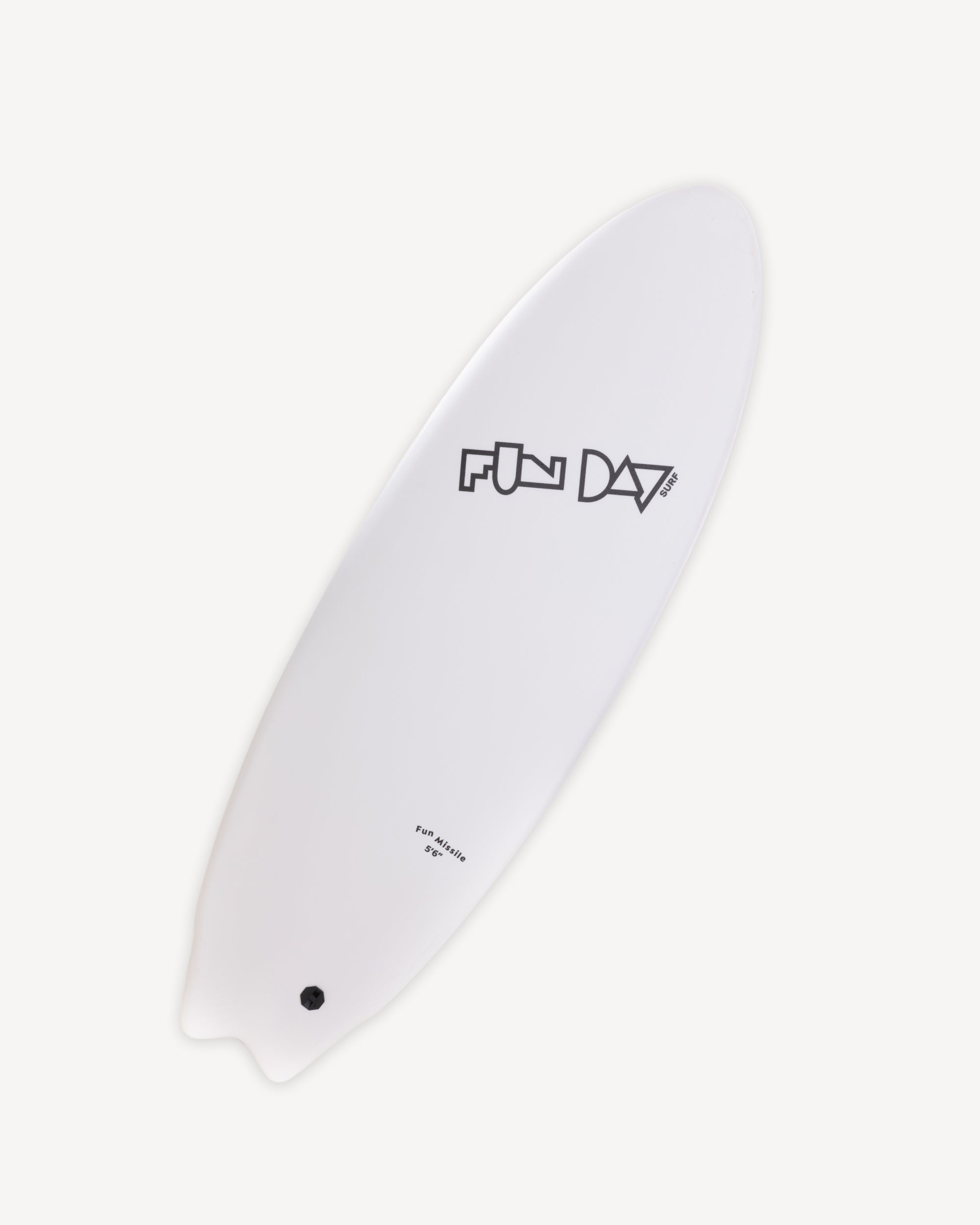 Fun Day Surf 5'6 Fun Missile soft top surfboard, front view