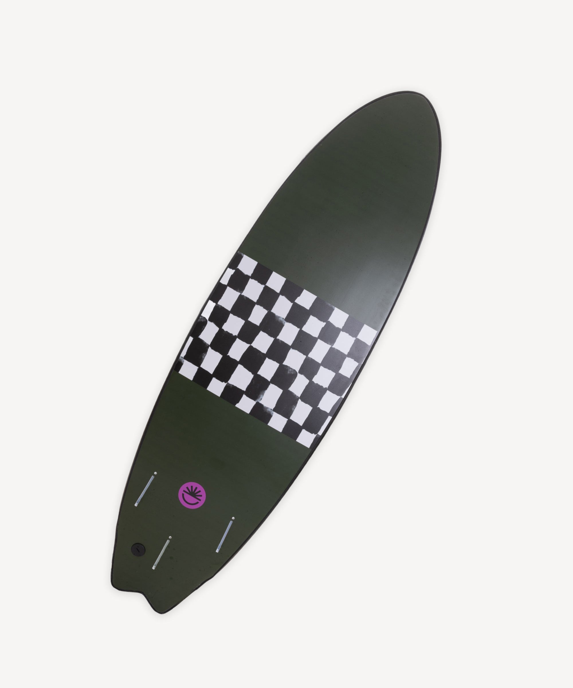 Fun Day Surf 6'0 Fun Missile soft top surfboard, back view