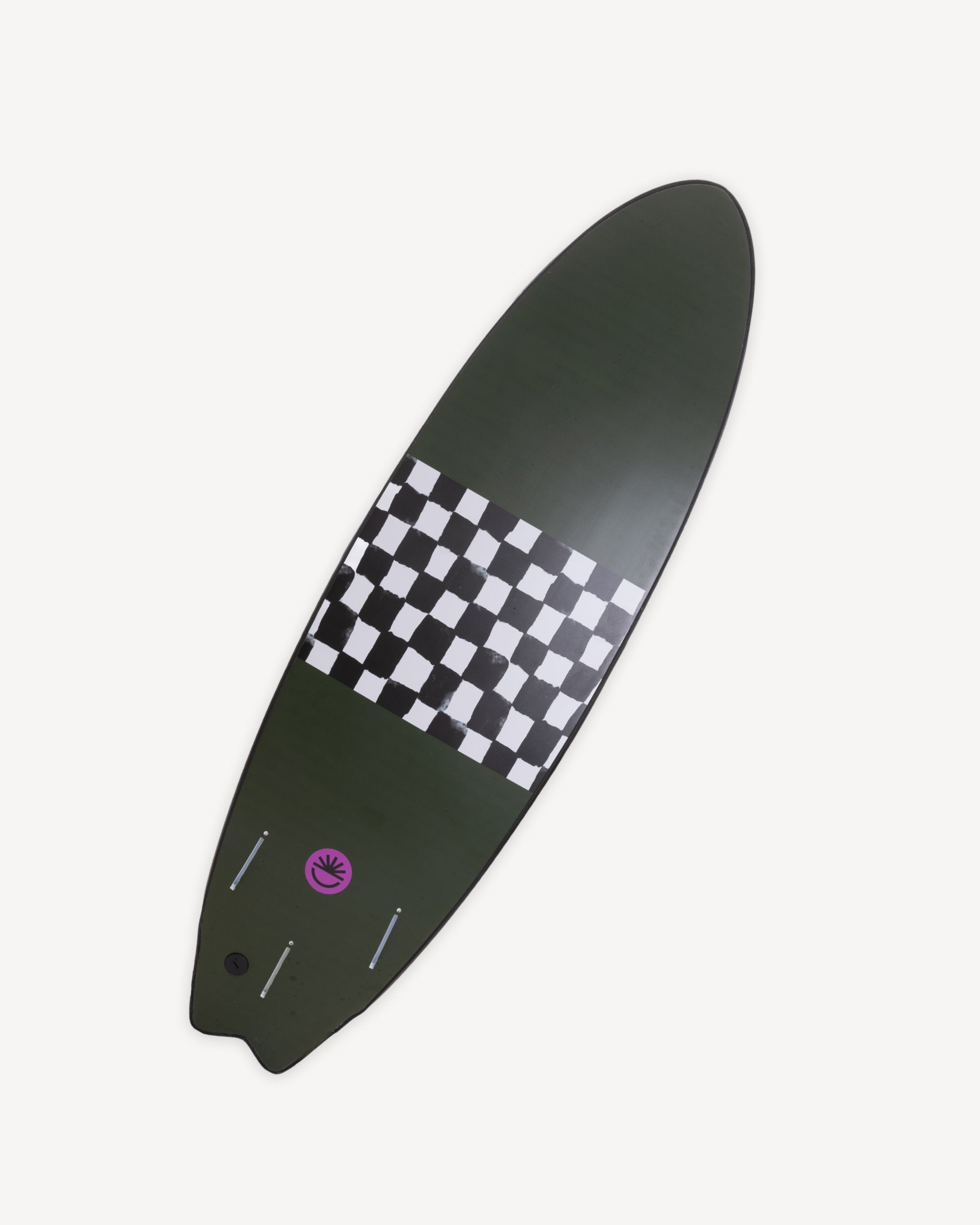 Fun Day Surf 6'0 Fun Missile soft top surfboard, back view