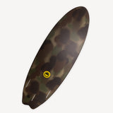 Fun Day Surf 5'6 Fun Missile JOB Pro soft top surfboard with Jamie O'Brien camo graphic, back view