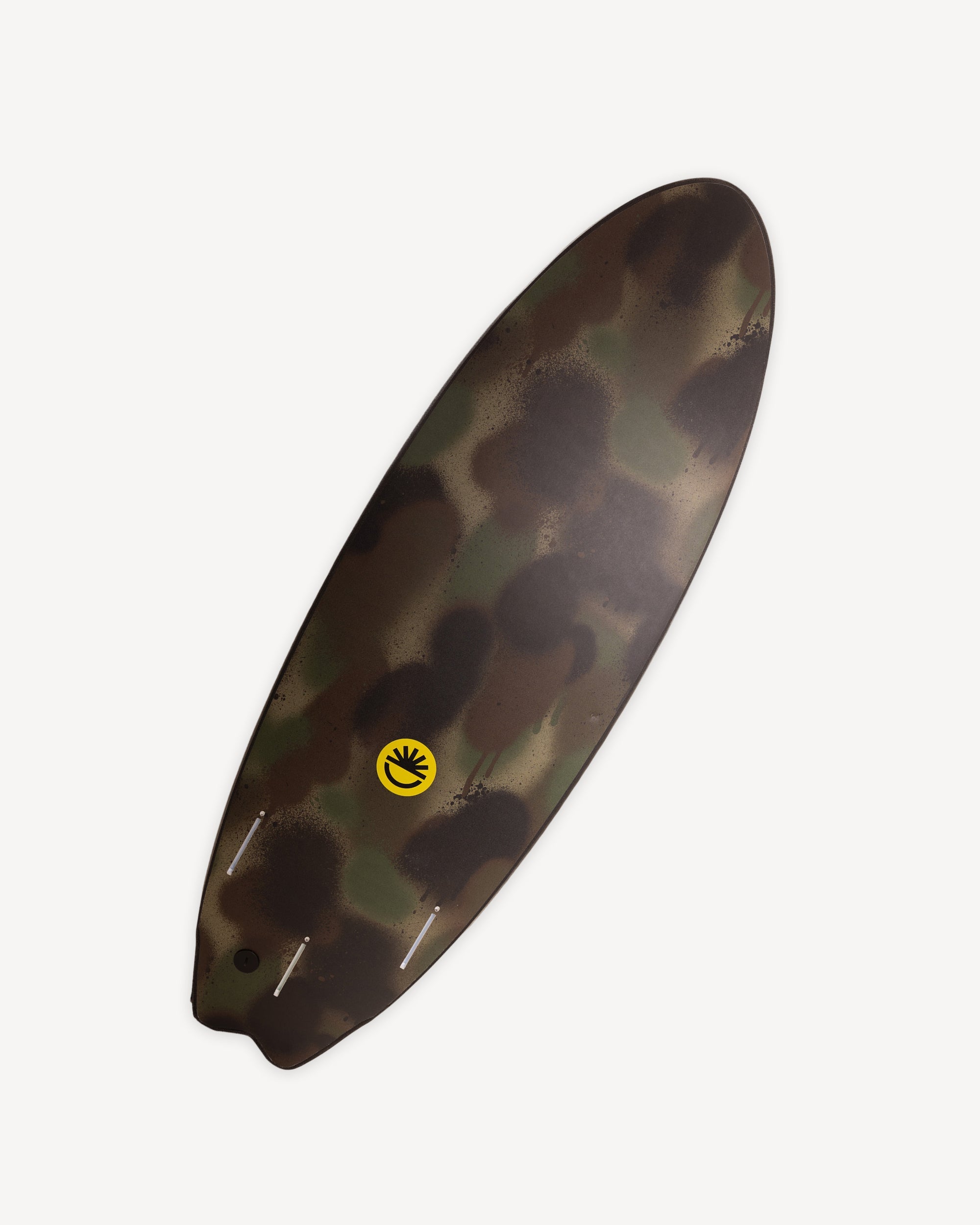 Fun Day Surf 5'6 Fun Missile JOB Pro soft top surfboard with Jamie O'Brien camo graphic, back view