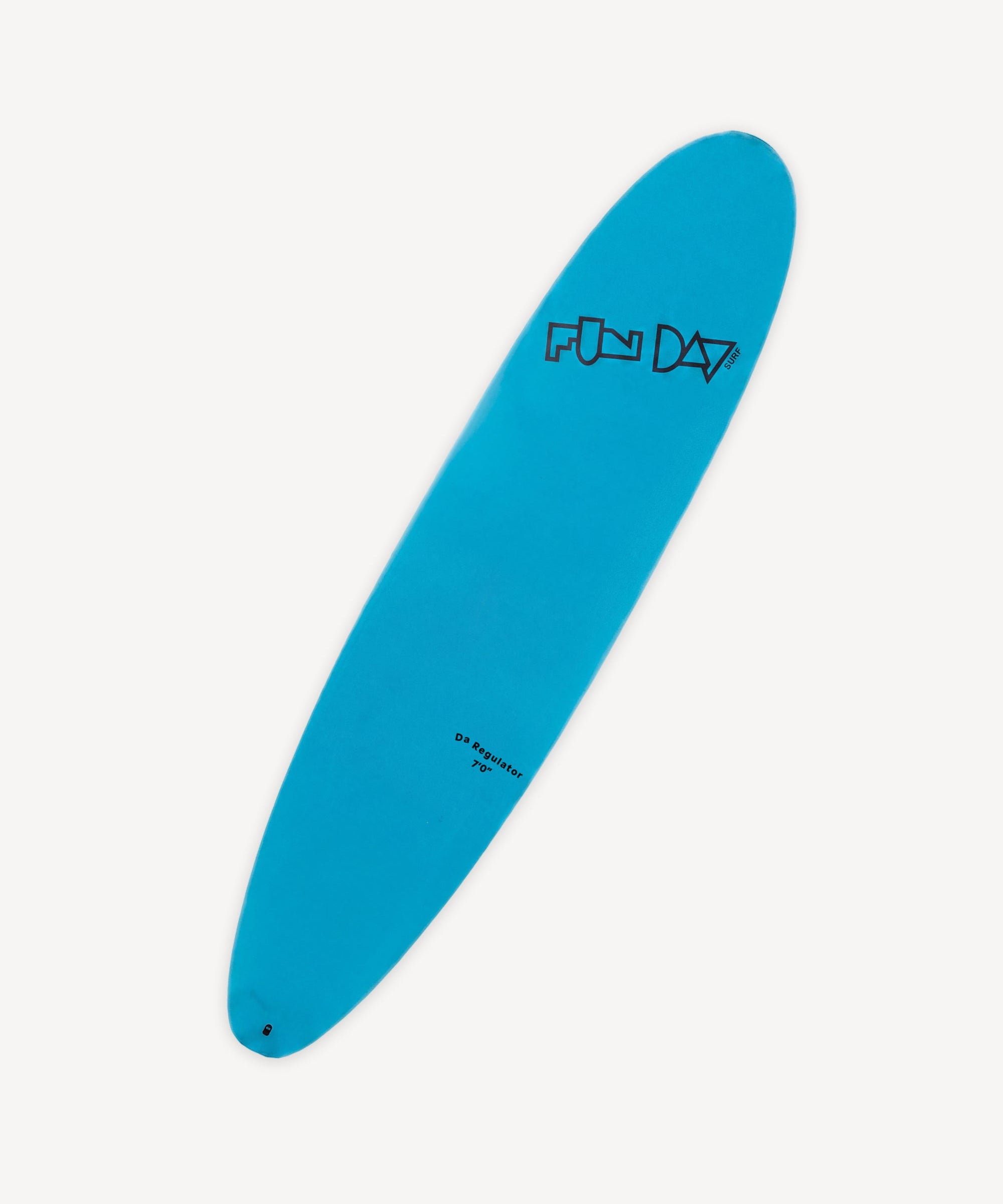 Fun Day Surf 7'0 Da Regulator Hybrid surfboard, soft deck with fiberglass bottom, front view