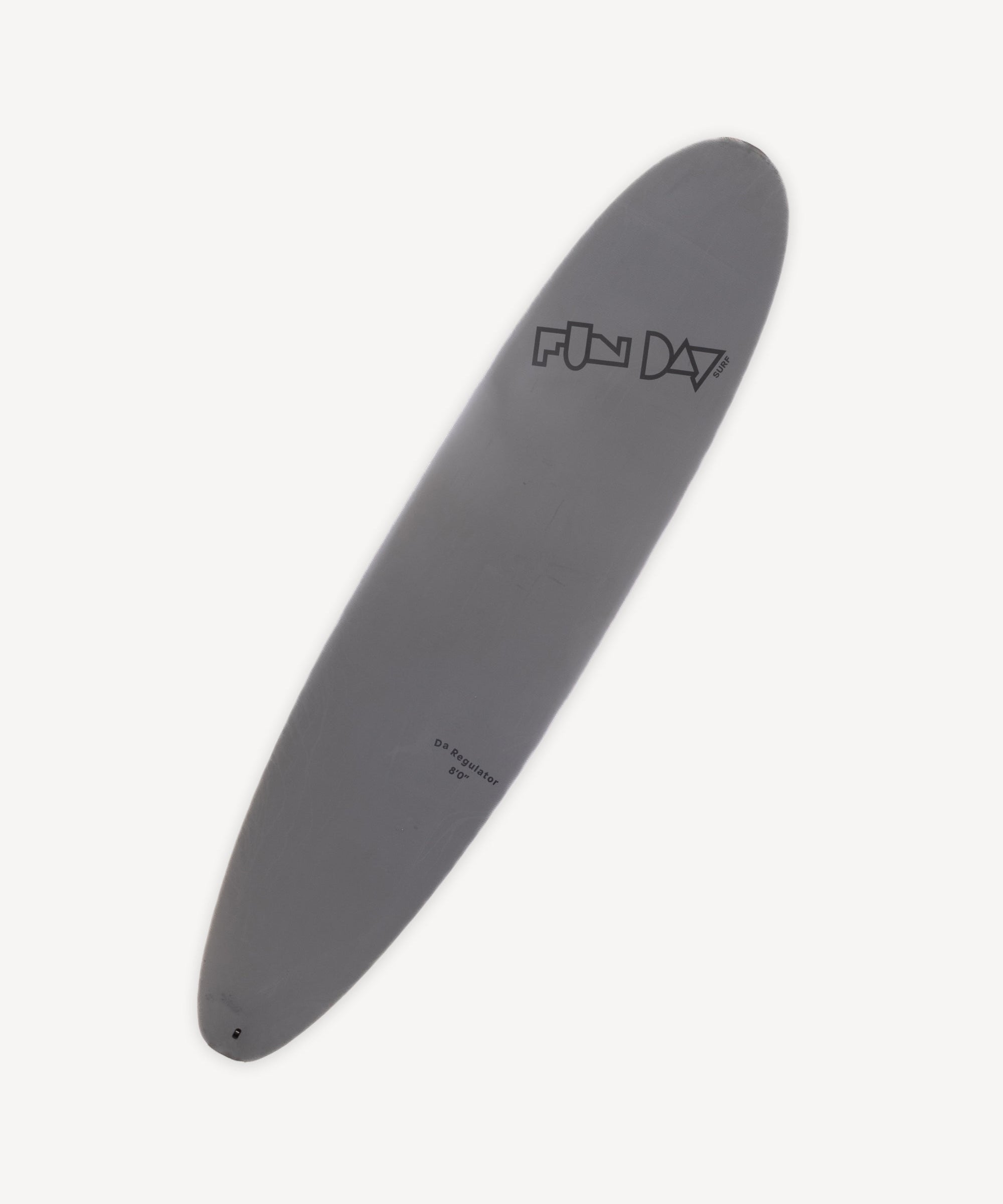 Fun Day Surf 8'0 Da Regulator Hybrid surfboard, soft deck with fiberglass bottom, front view
