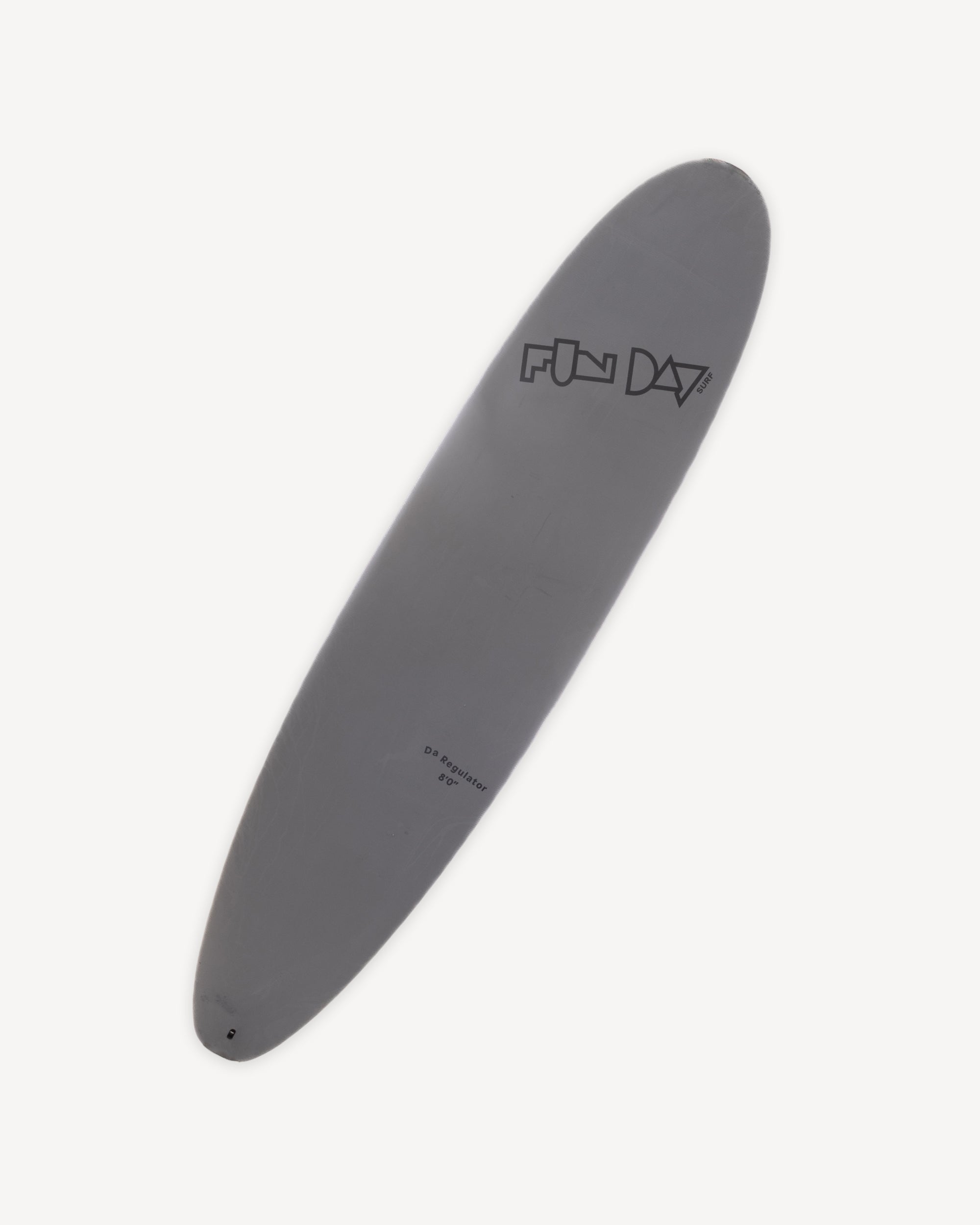 Fun Day Surf 8'0 Da Regulator Hybrid surfboard, soft deck with fiberglass bottom, front view